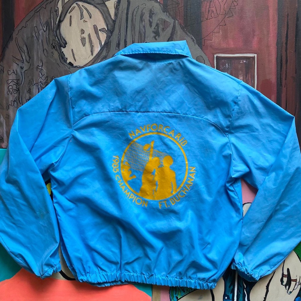 Vintage 80s 1985 US Navy Volleyball Windbreaker Full Zip Jacket
